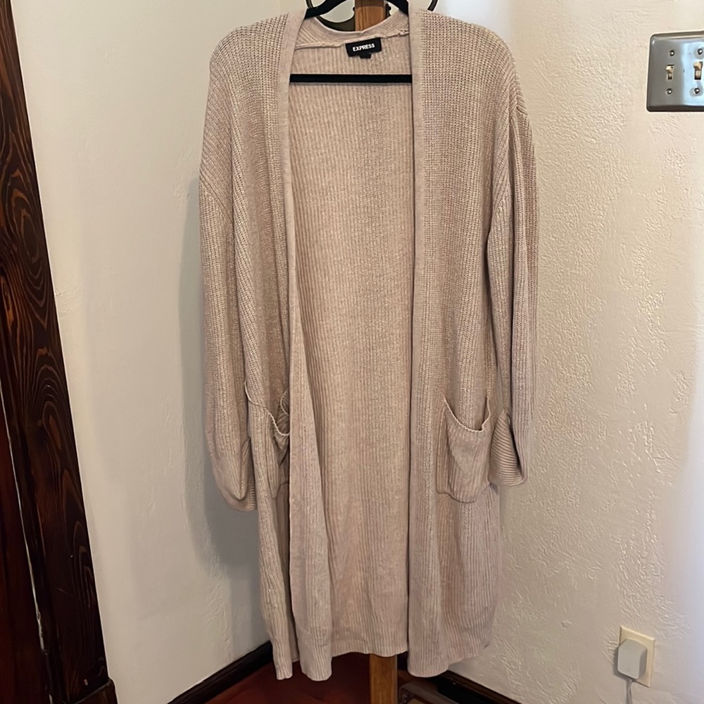 Express tan long cardigan 🤎 - Picture 1 of 6